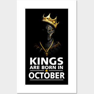 Kings Are Born In October Birthday Gift For Lover Panther Posters and Art